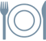 Plate, fork and knife icon